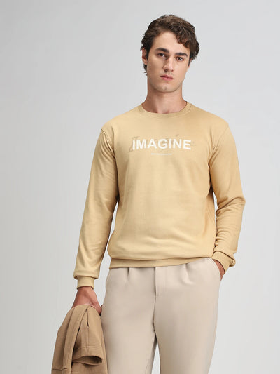Khaki Printed Sweatshirt