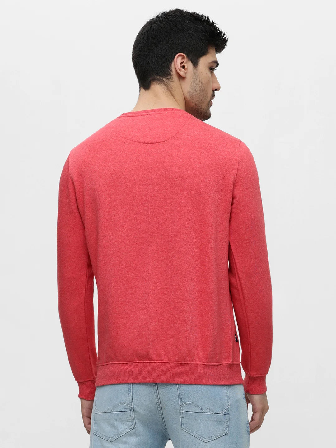 Coral Melange Solid Sweatshirt