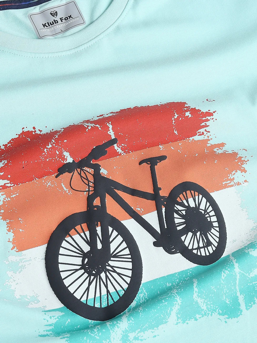 Sea Green Printed Round Neck T-Shirt