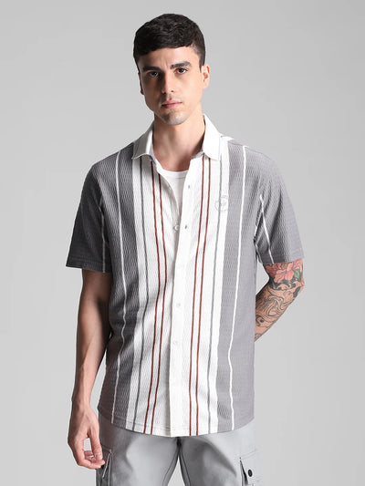 Grey/White Stripe Shirt