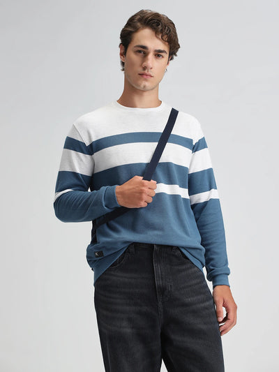 Blue Striped Sweatshirt