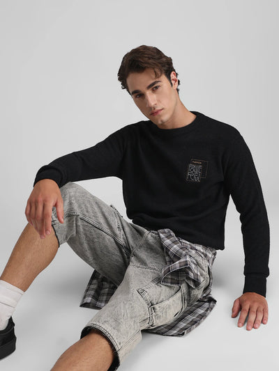 Black Solid Sweater