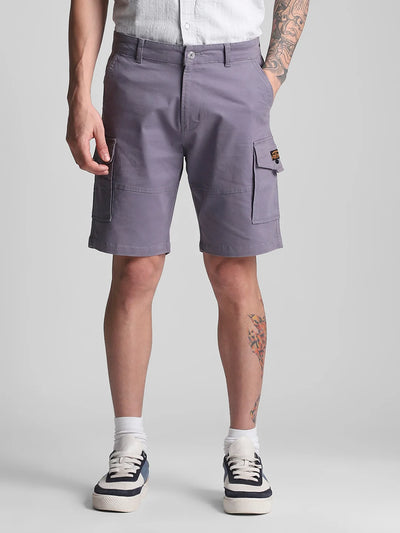 Twill Lycra Grey Stretchable Shorts