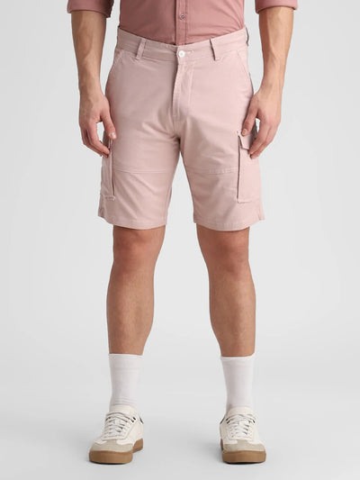 Twill Lycra Pink Stretchable Shorts