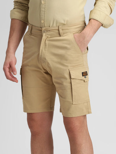 Twill Lycra khaki Stretchable Shorts