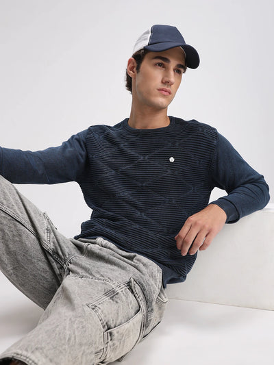 Blue Solid Sweater