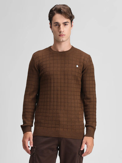 Brown Solid Sweater