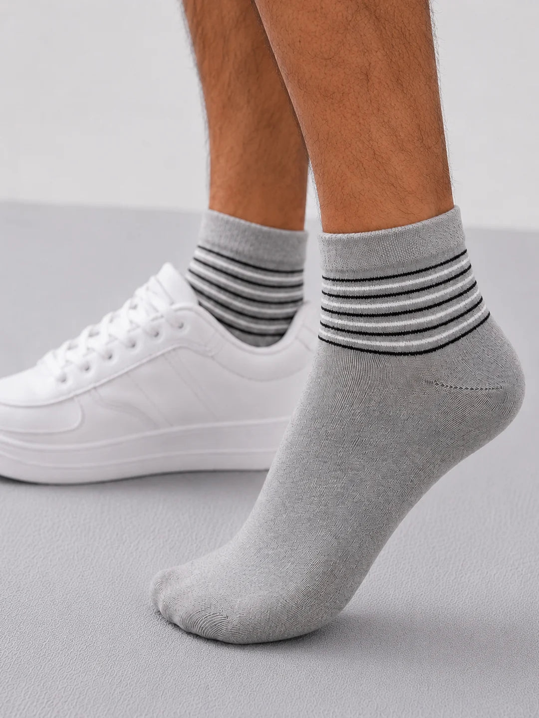 Grey Melange Ankle Length Socks 1 Pair