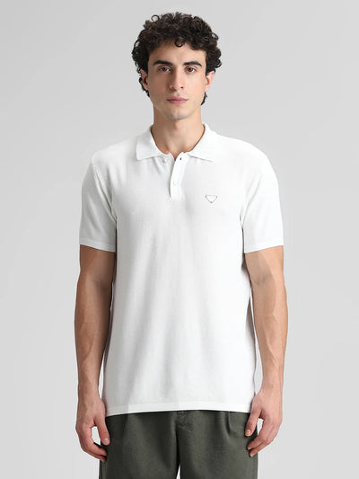 Off White Solid T-Shirt