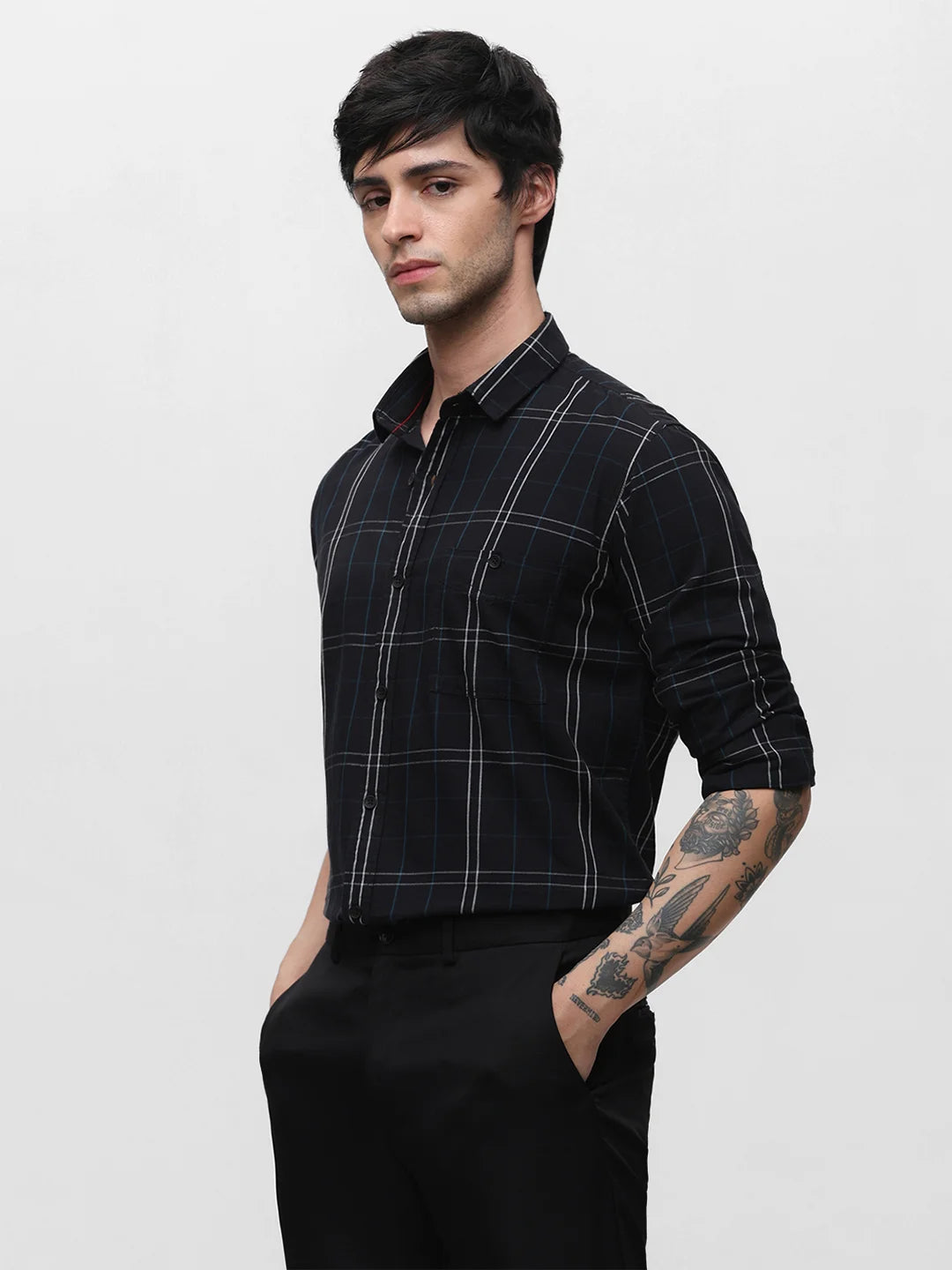 Black Checkered Shirt