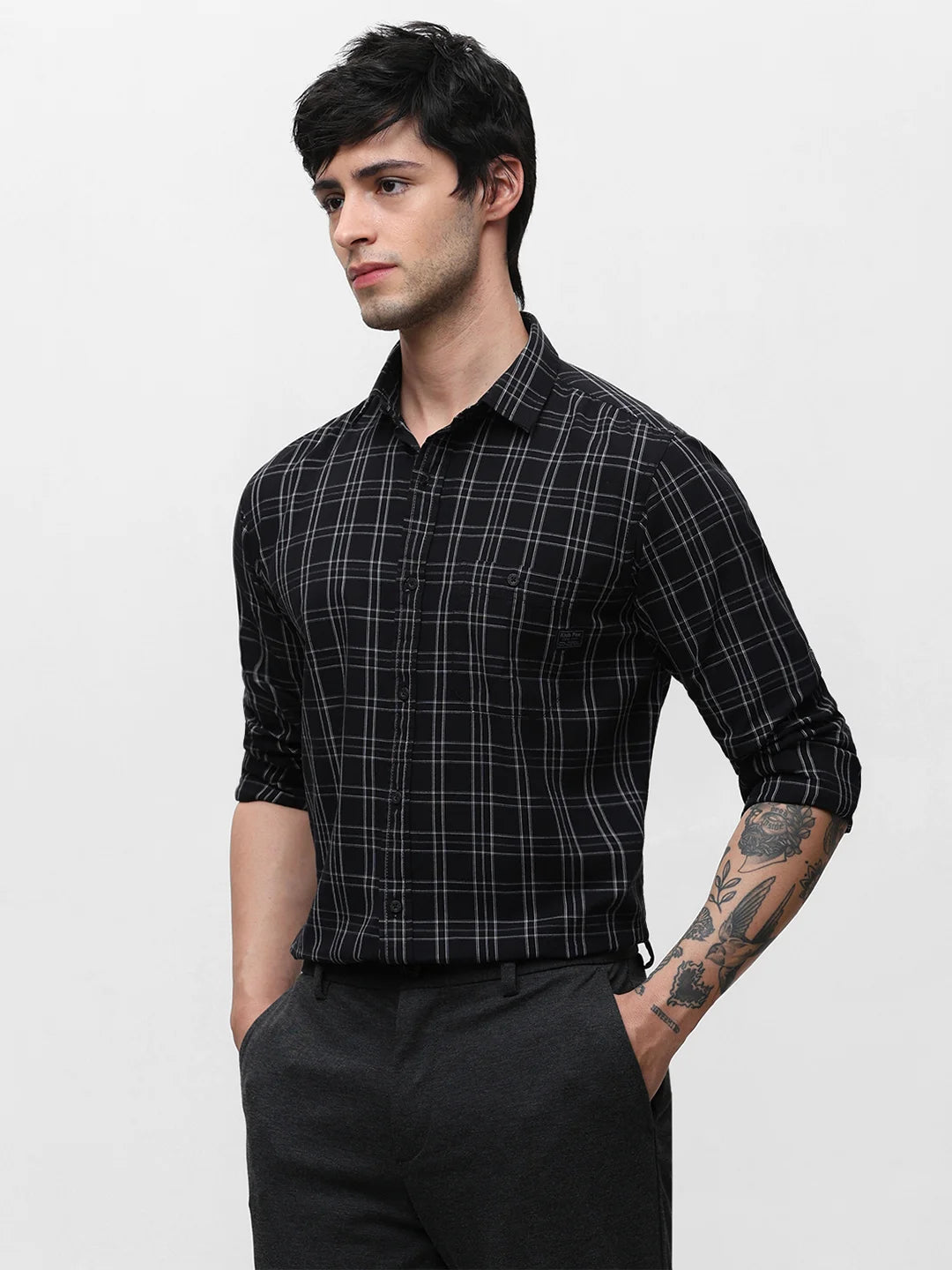 Black Checkered Shirt