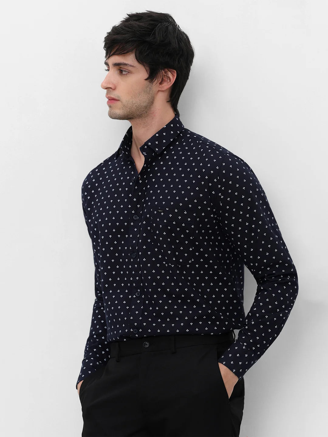 Navy Printed Shirt