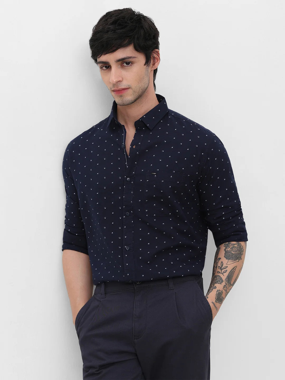 Navy Printed Shirt