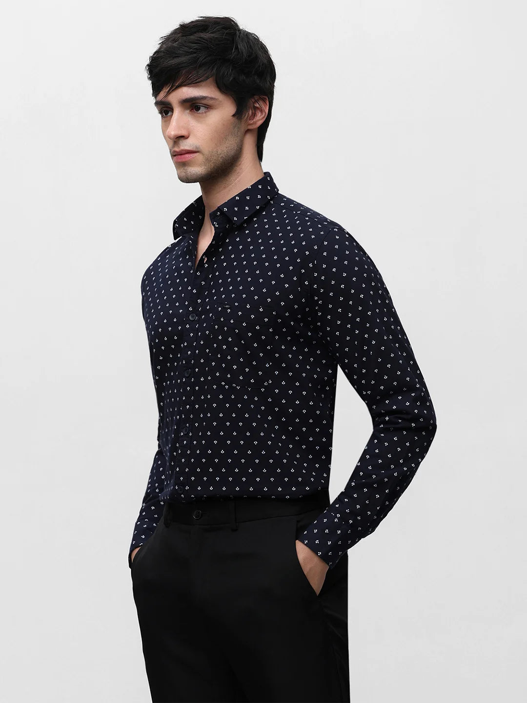 Navy Printed Shirt