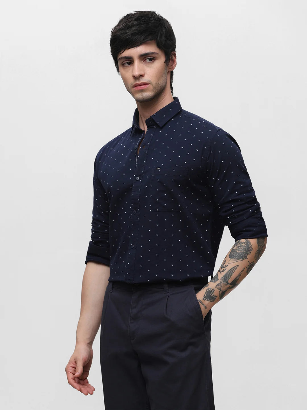 Navy Printed Shirt