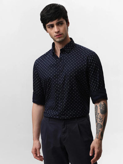 Navy Printed Shirt