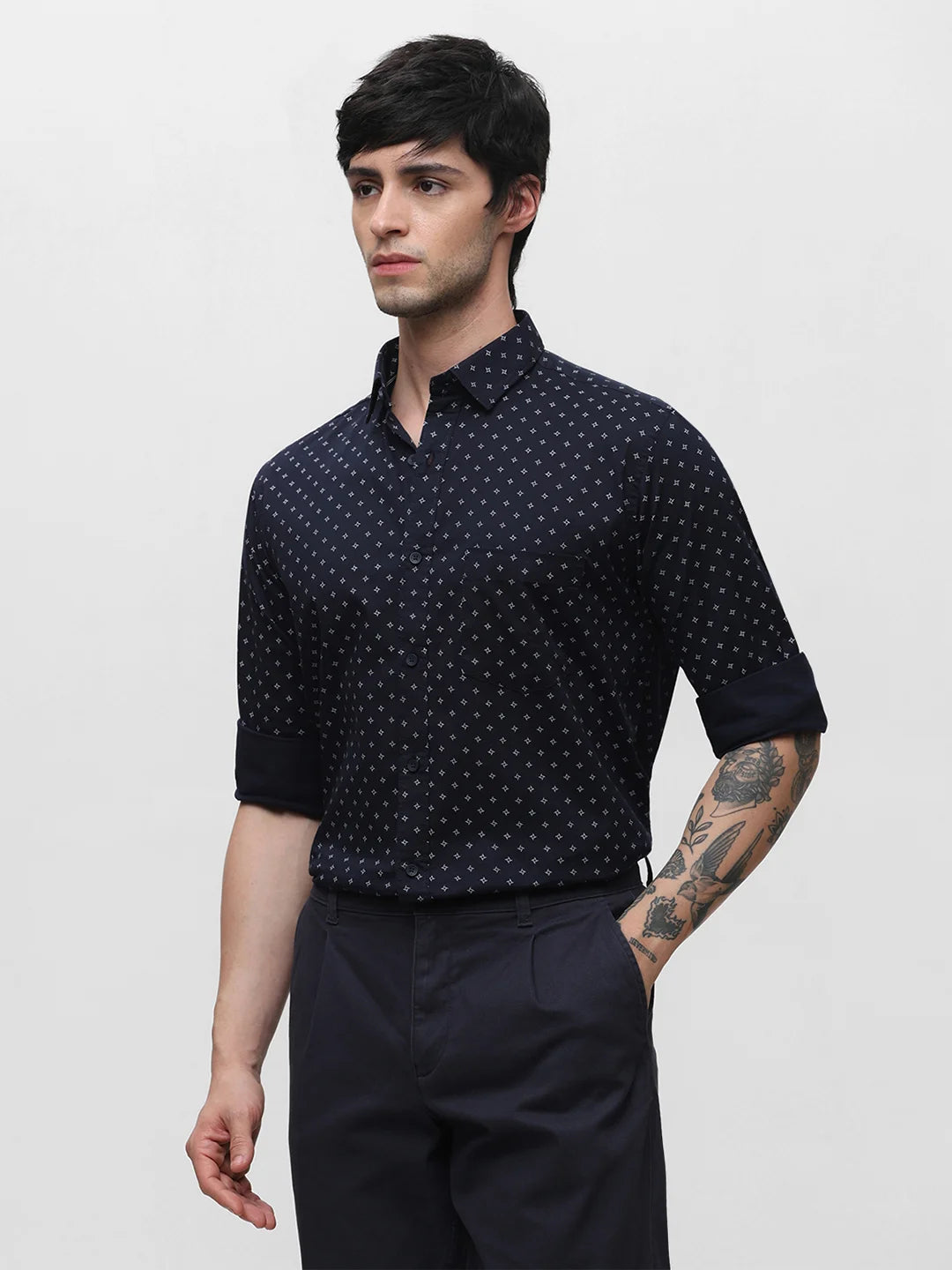 Navy Printed Shirt