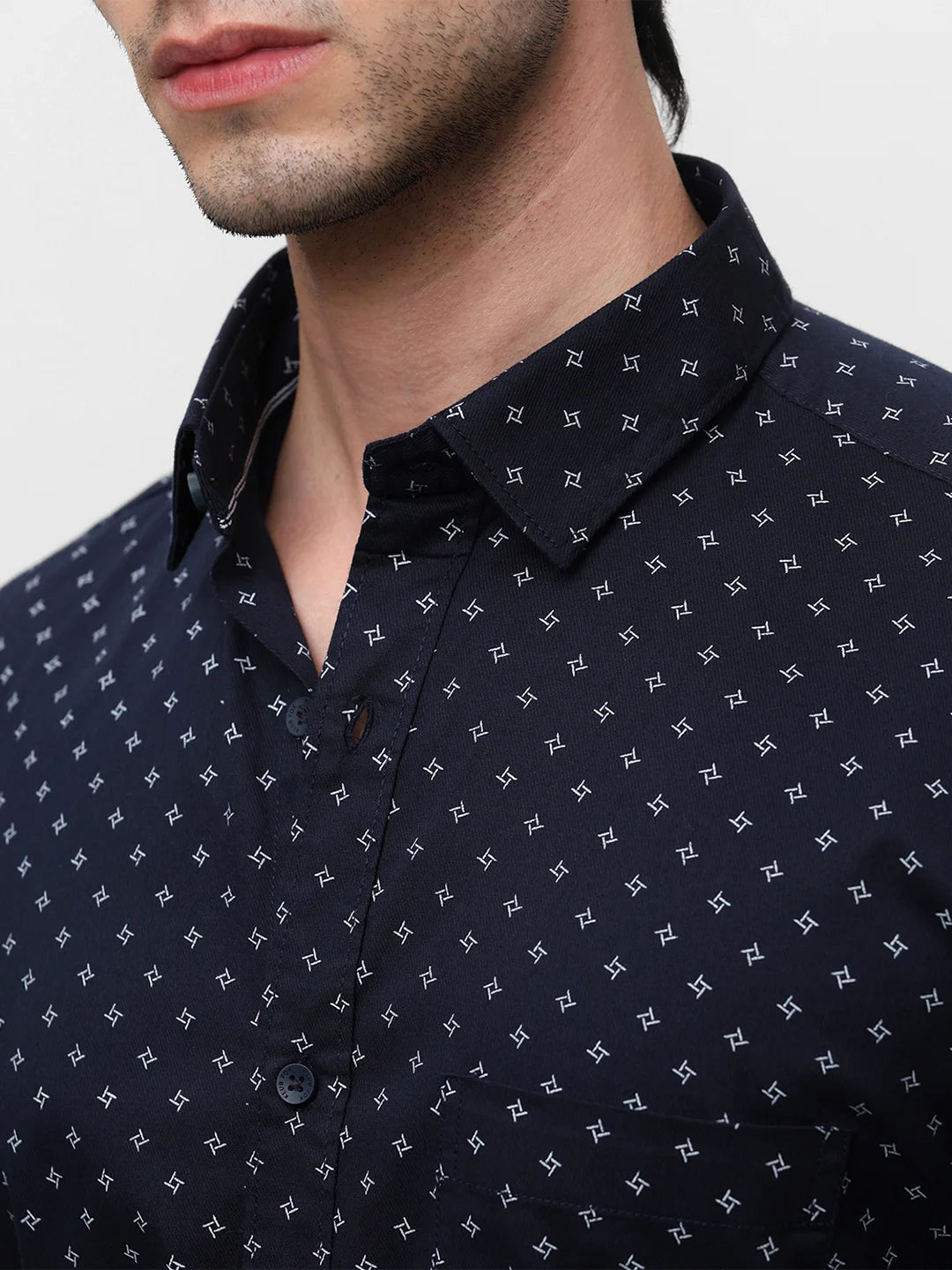 Navy Printed Shirt