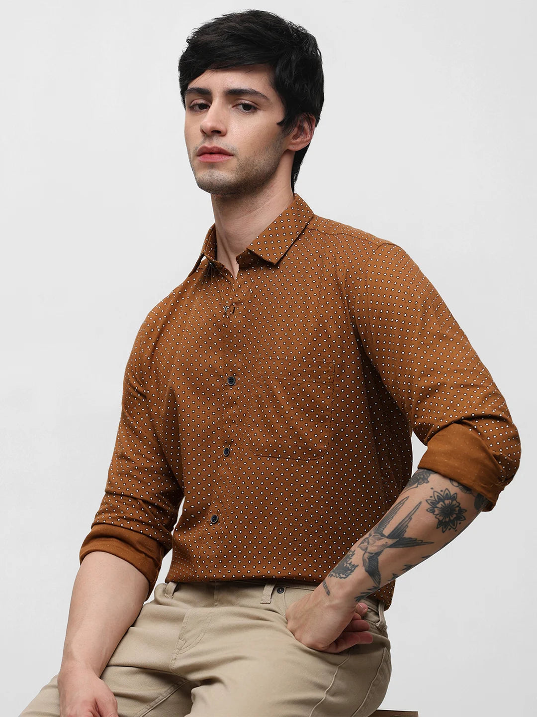 Brown Printed Shirt