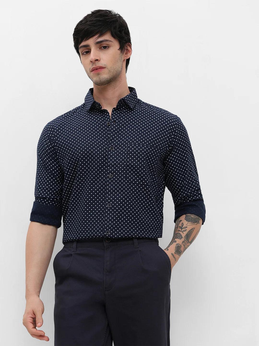 Navy Printed Shirt