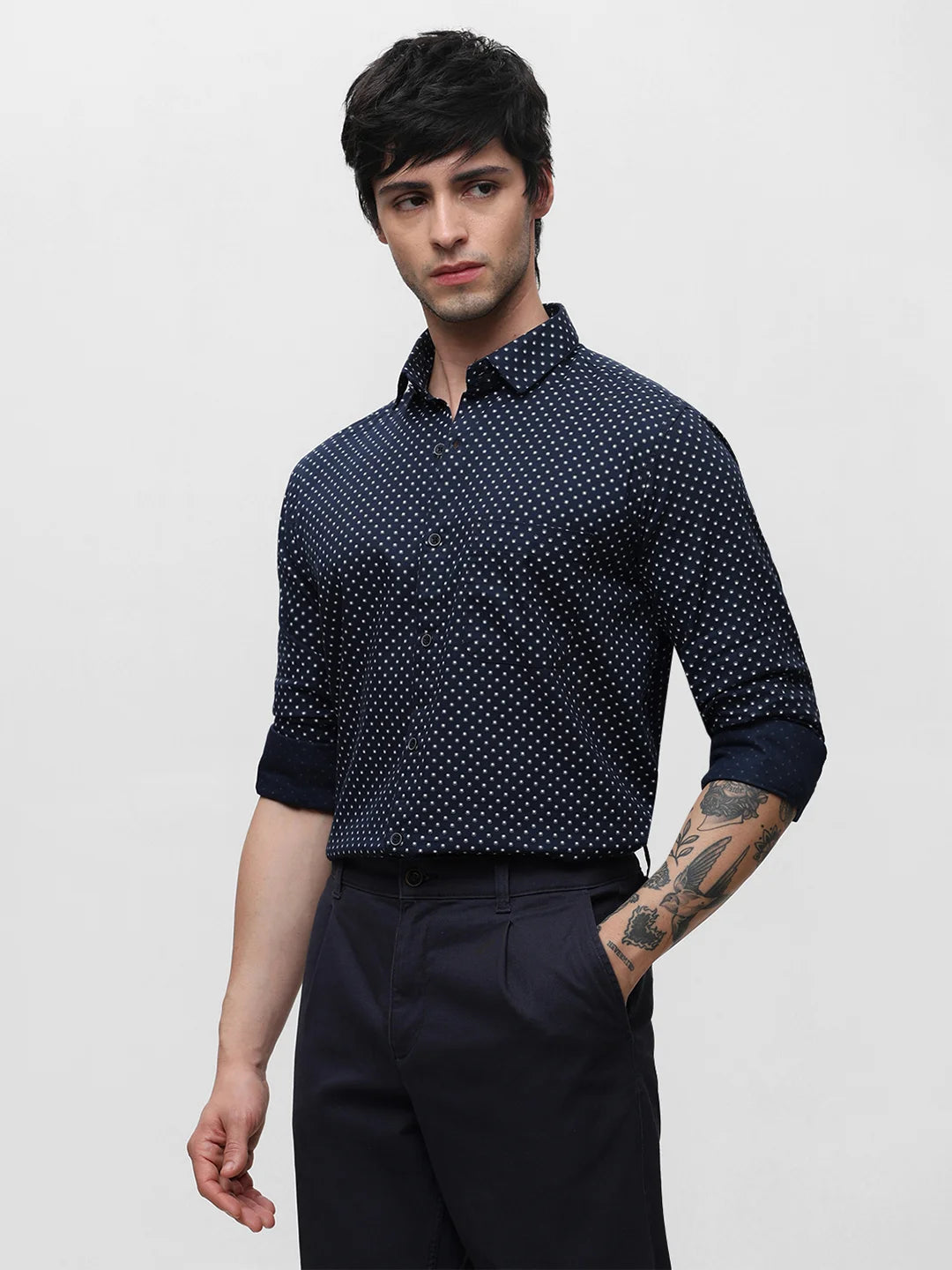 Navy Printed Shirt