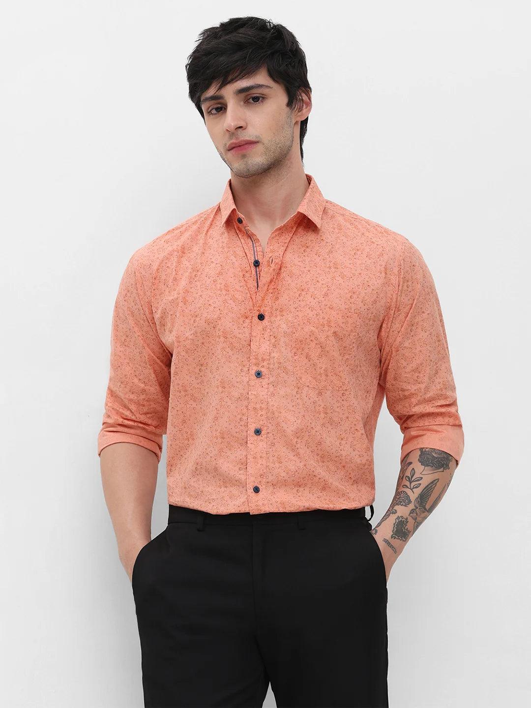 Peach Printed Shirt