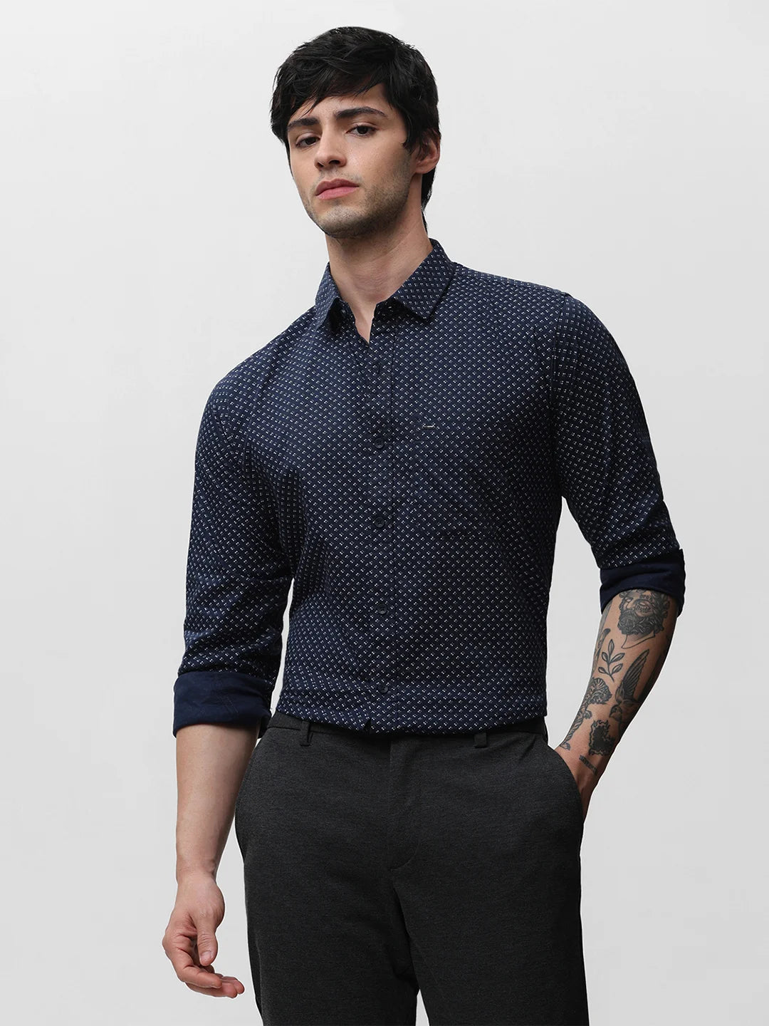 Navy Printed Shirt