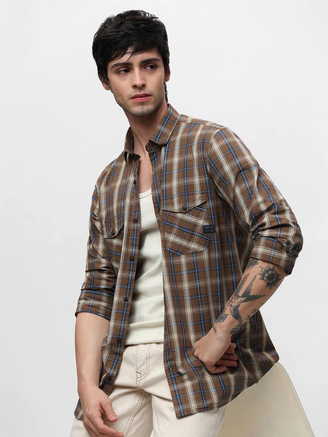 Brown Checkered Shirt