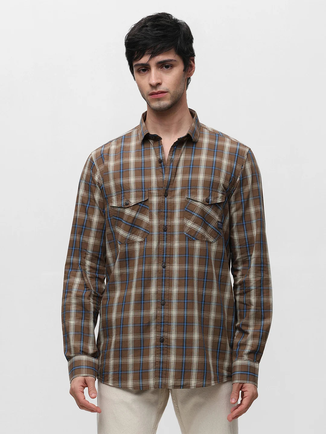 Brown Checkered Shirt