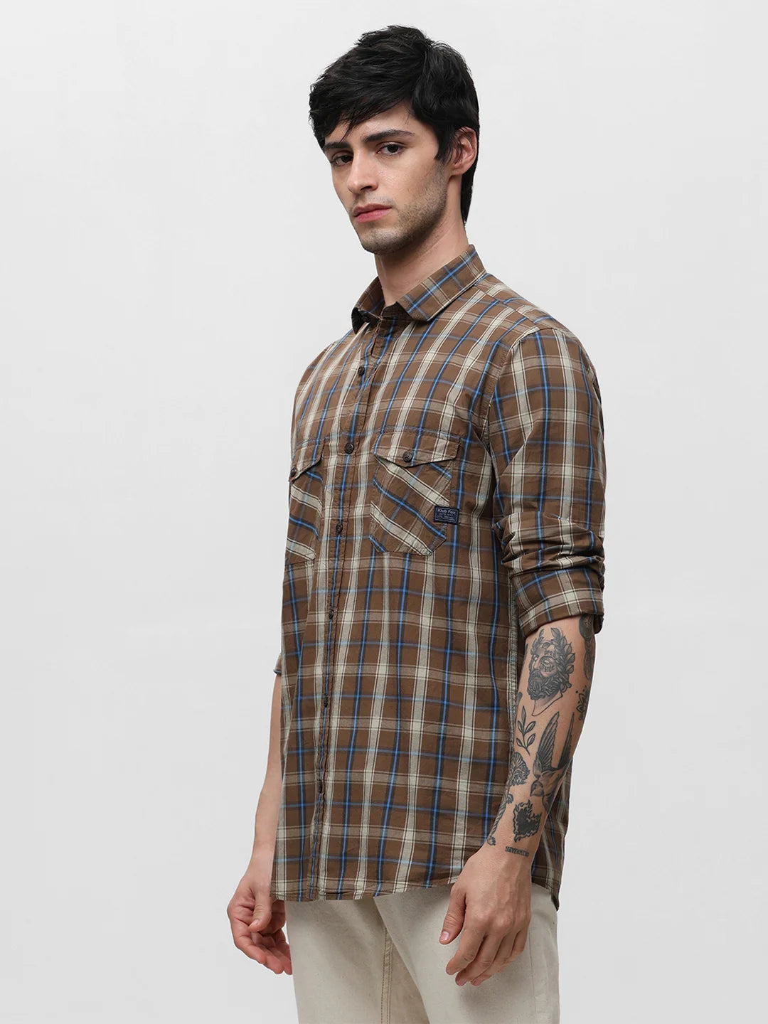 Brown Checkered Shirt