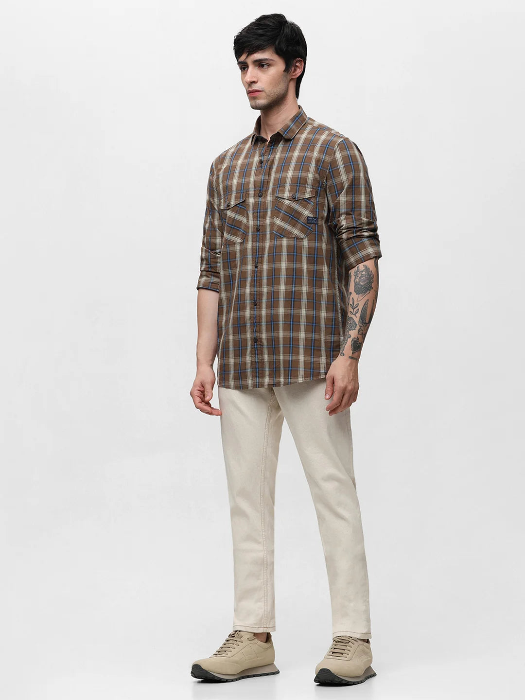 Brown Checkered Shirt