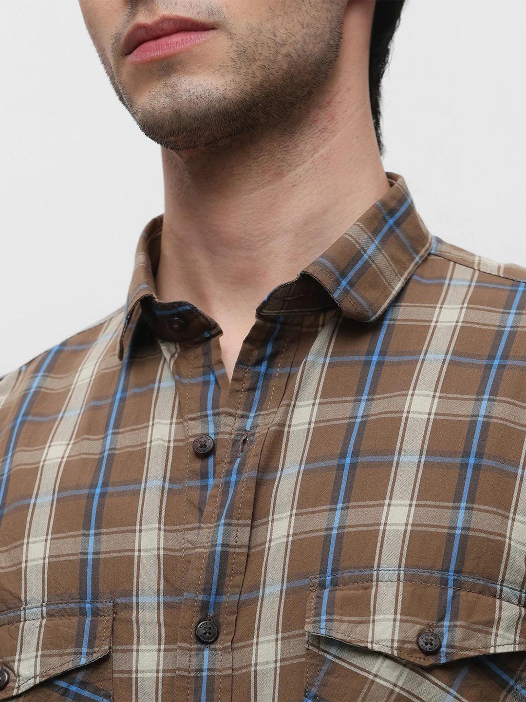 Brown Checkered Shirt
