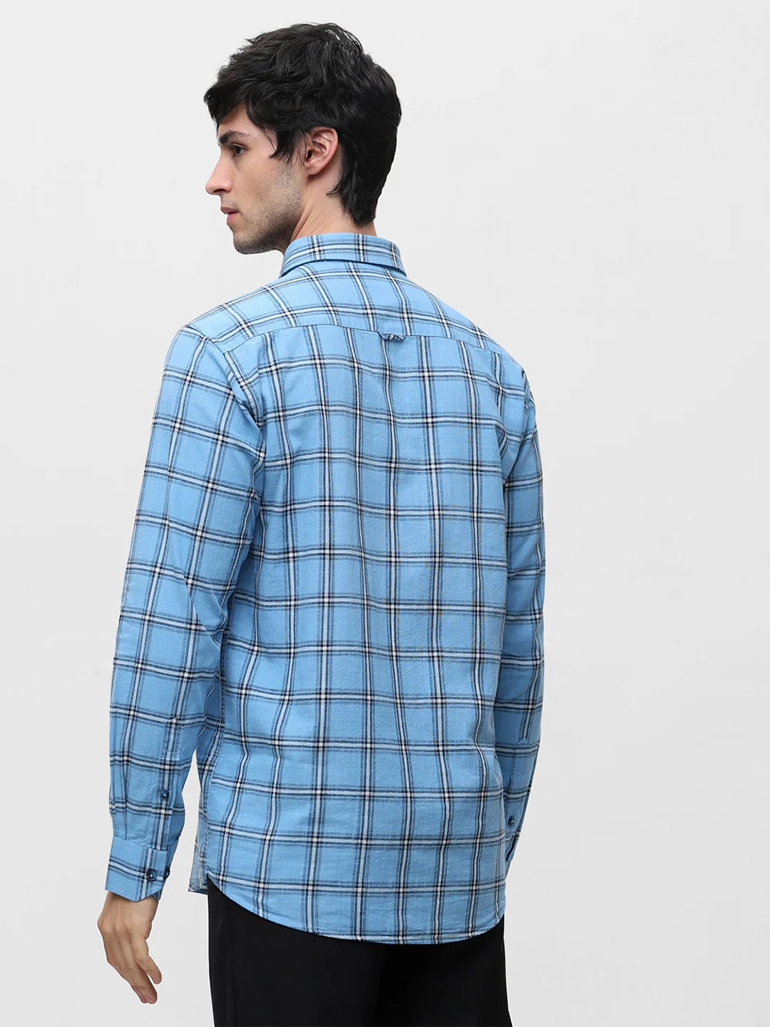 Sky Blue Checkered Shirt