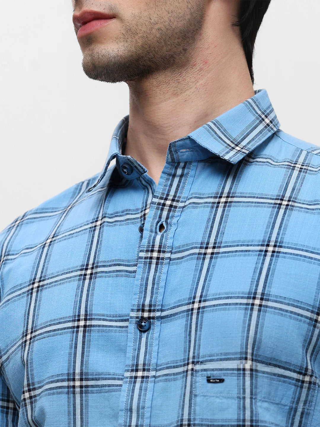 Sky Blue Checkered Shirt