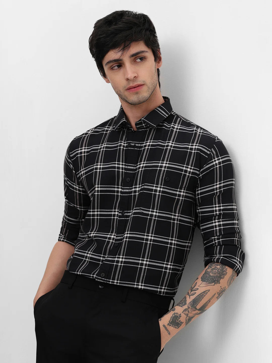 Black Checkered Shirt