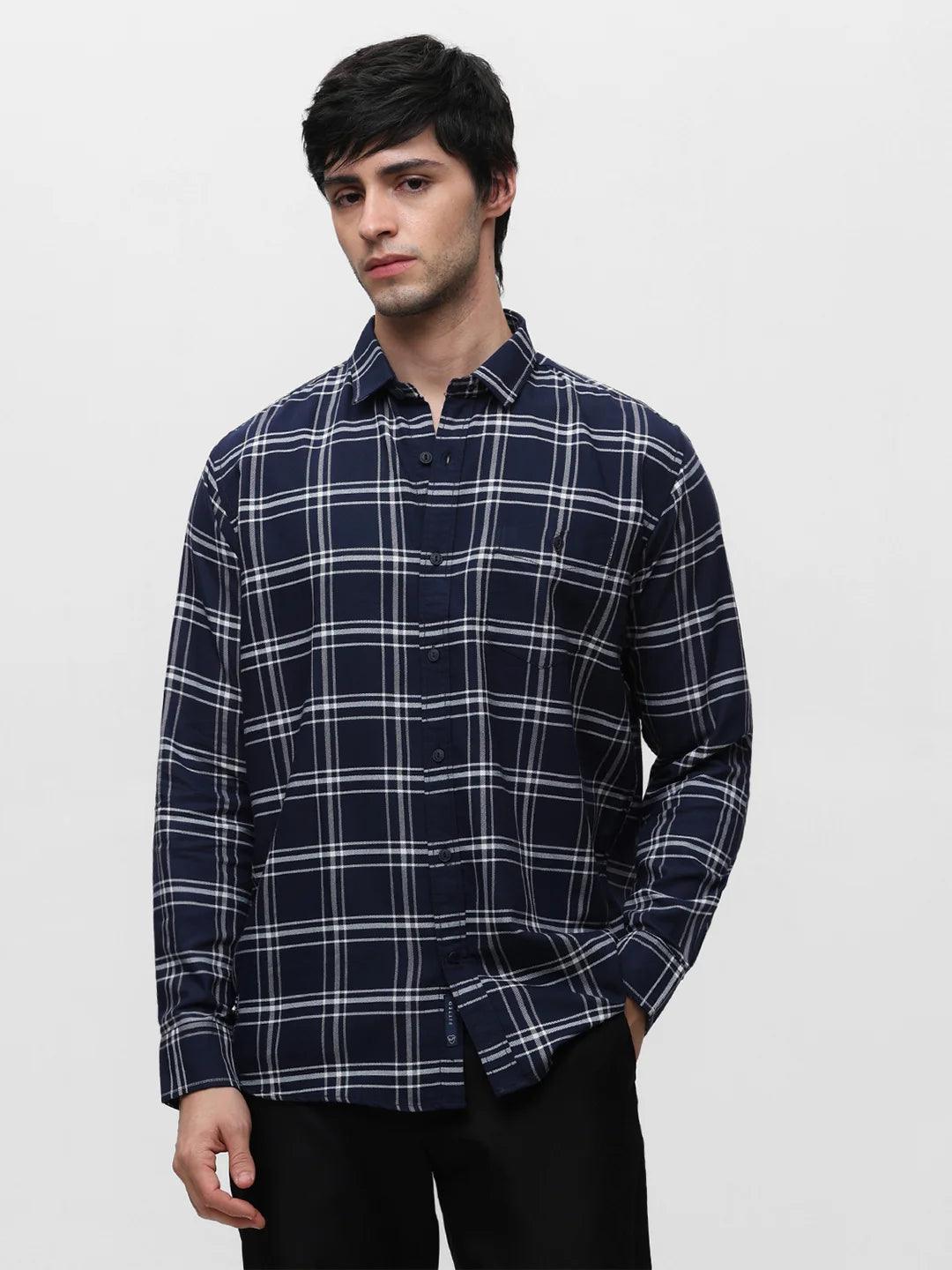 Navy Checkered Shirt