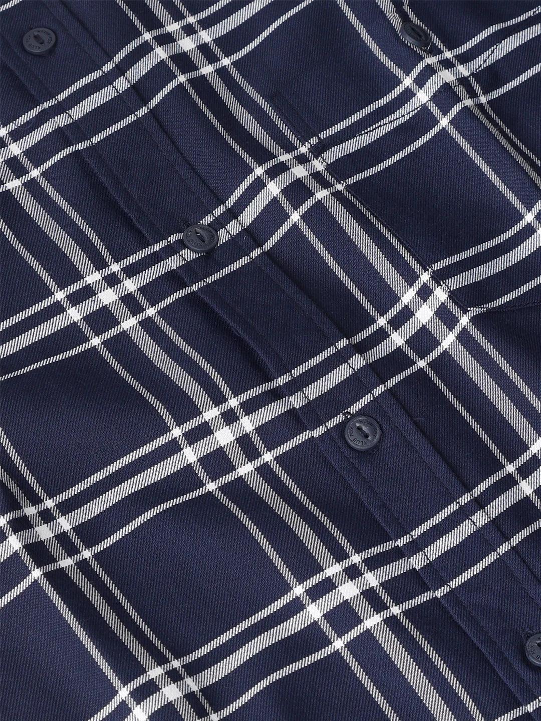 Navy Checkered Shirt