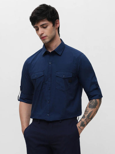 Blue Solid Shirt