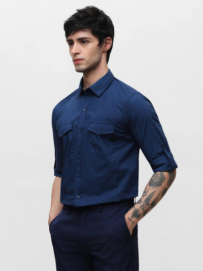 Blue Solid Shirt