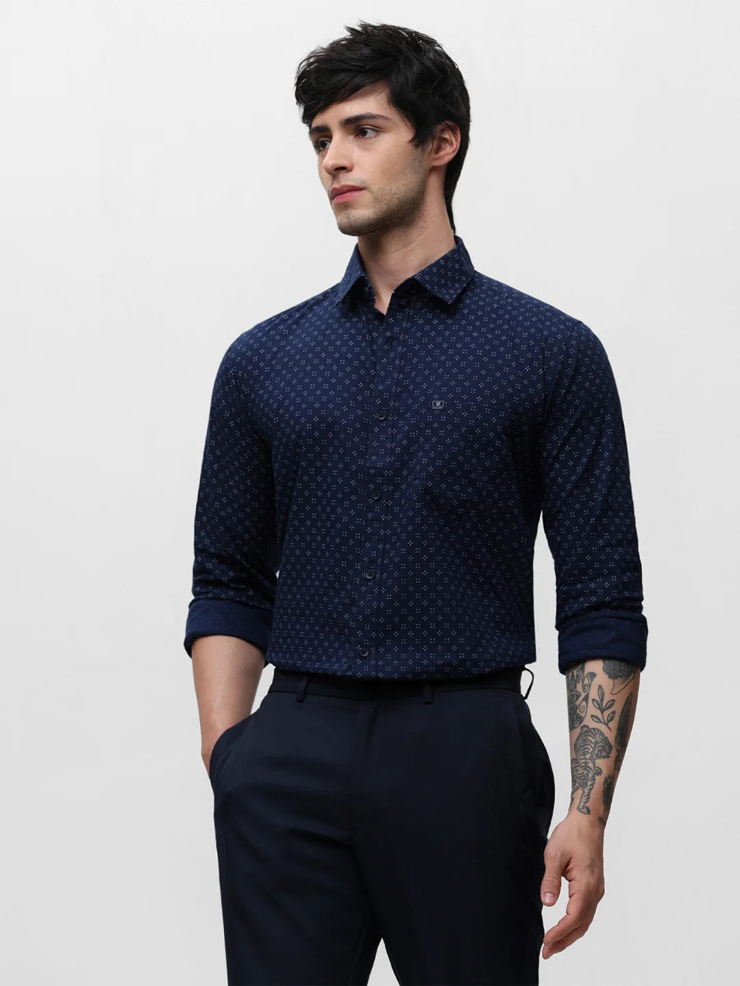 Navy Printed Shirt