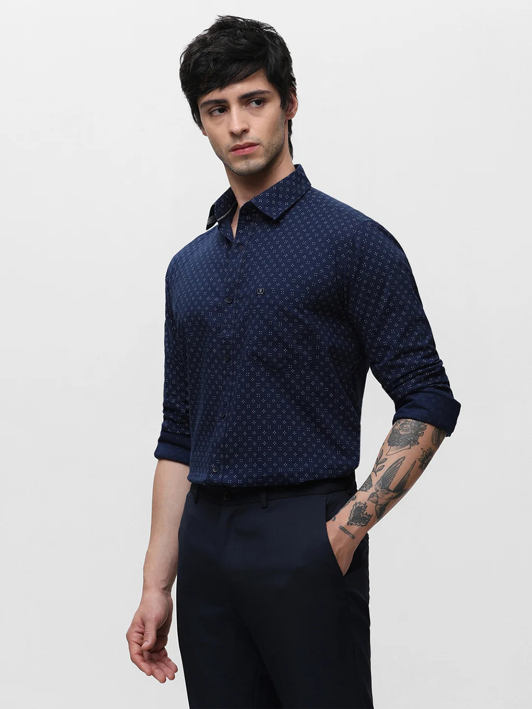 Navy Printed Shirt