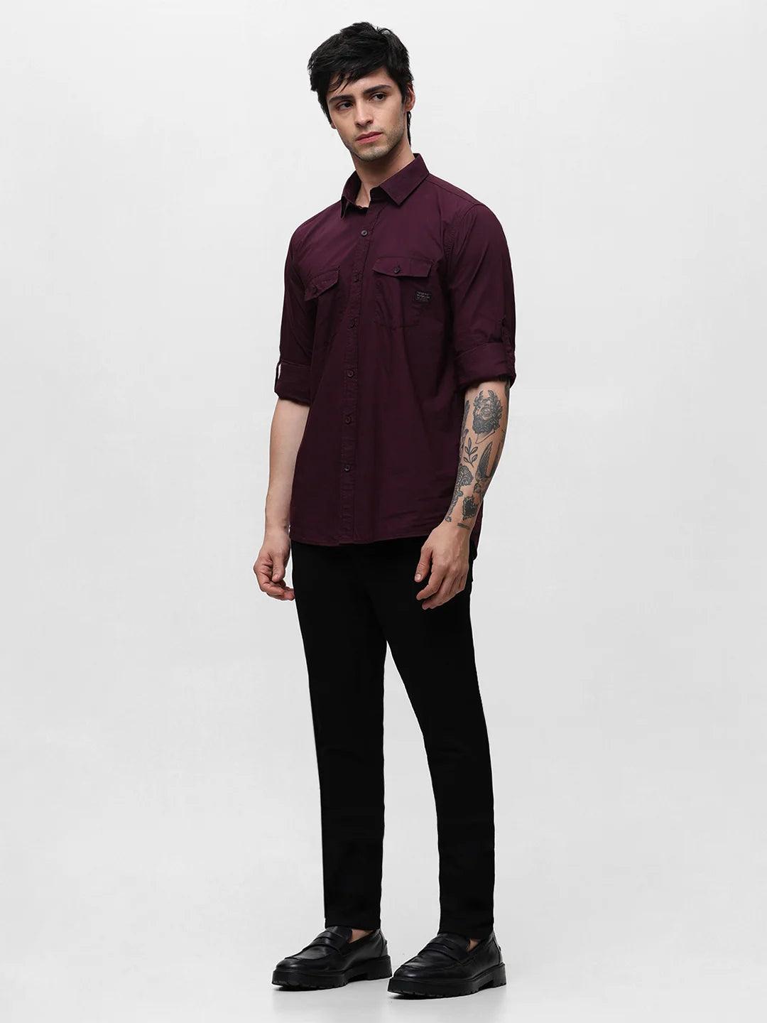 Purple Solid Shirt