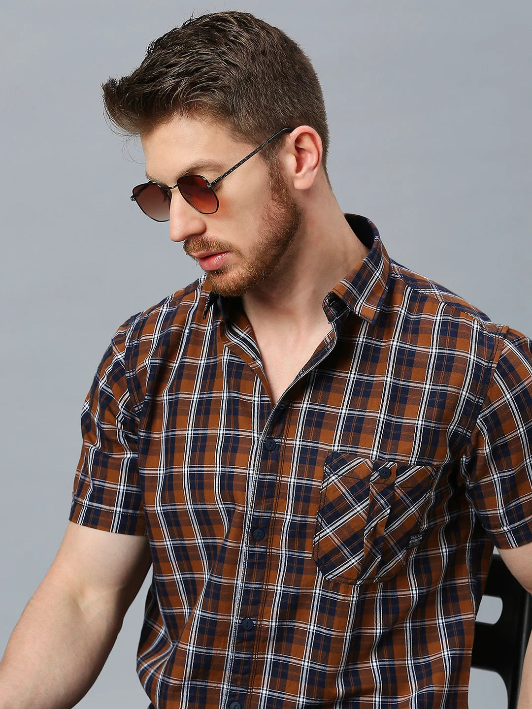 Brown Checkered Shirt