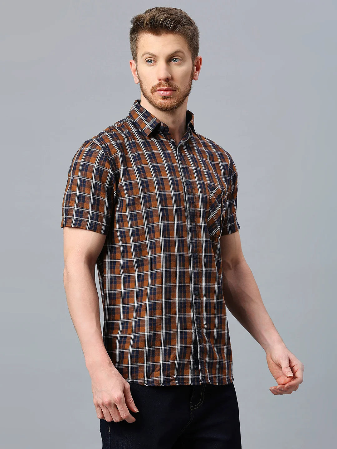 Brown Checkered Shirt