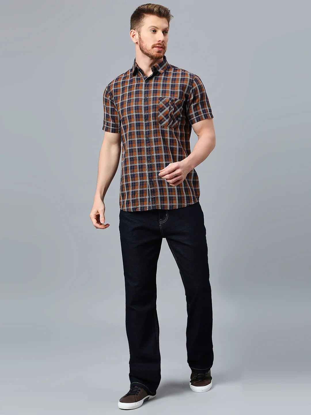 Brown Checkered Shirt