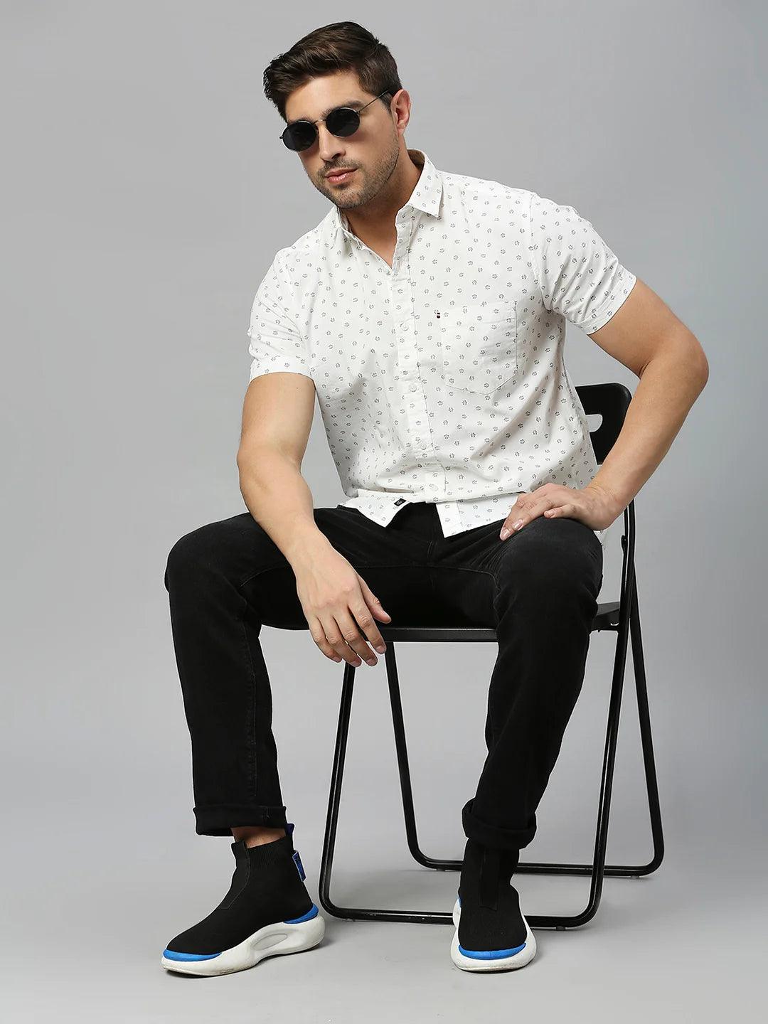 White Printed Shirt