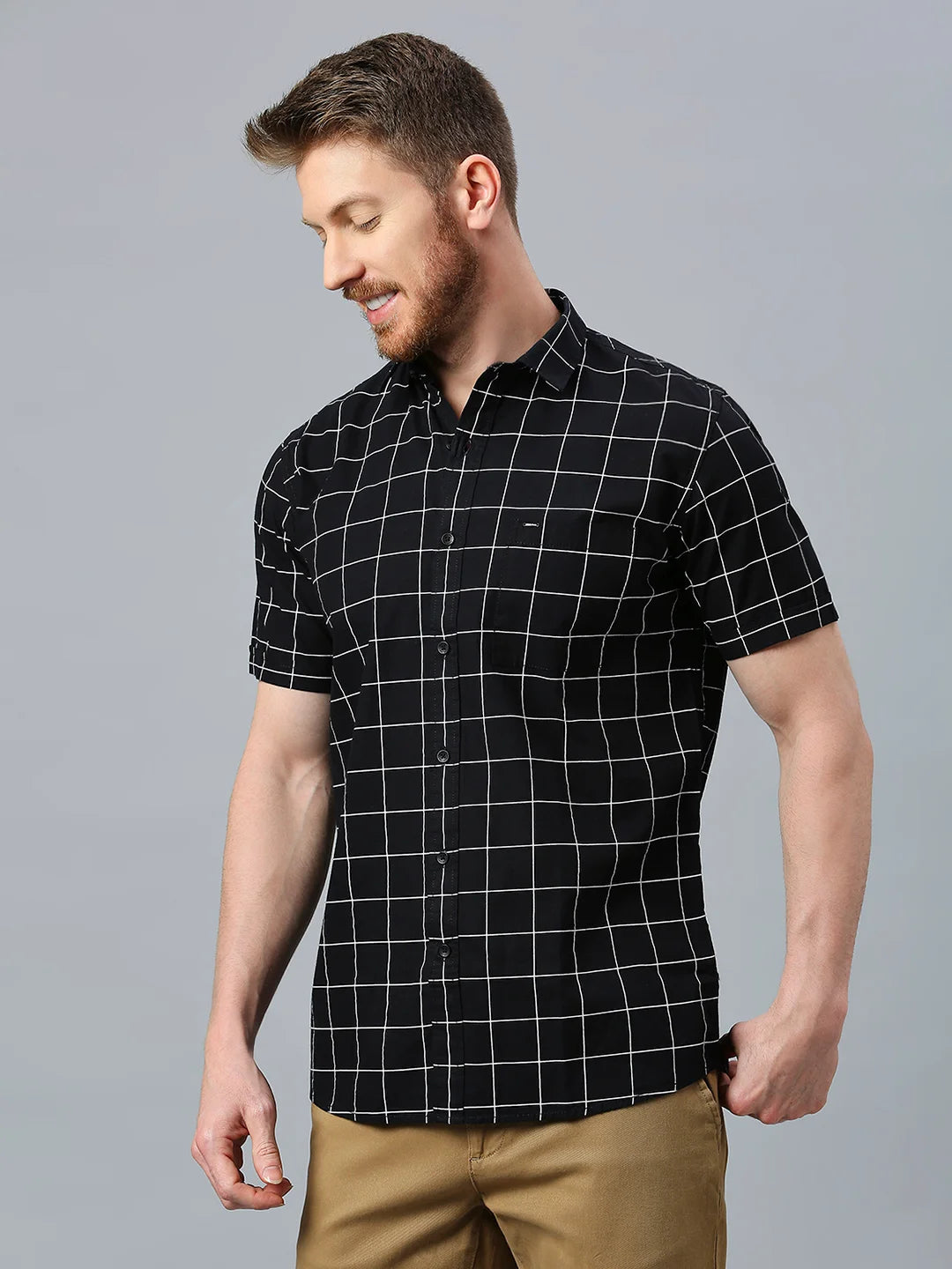 Black Checkered Shirt