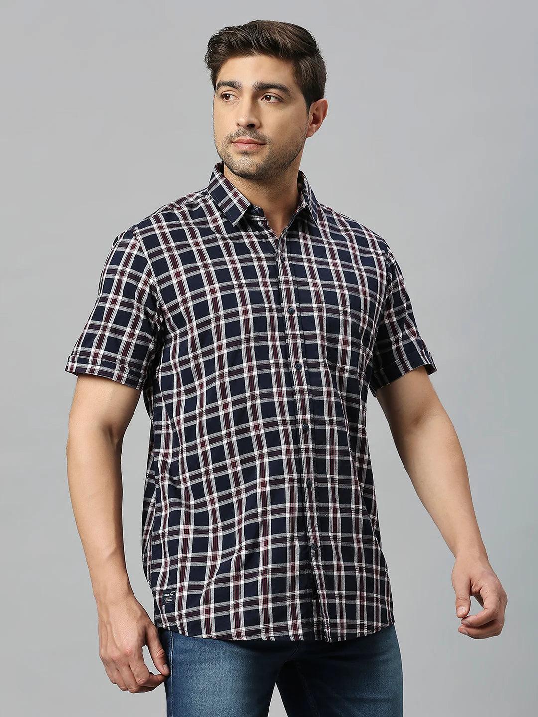 Navy Checkered Shirt