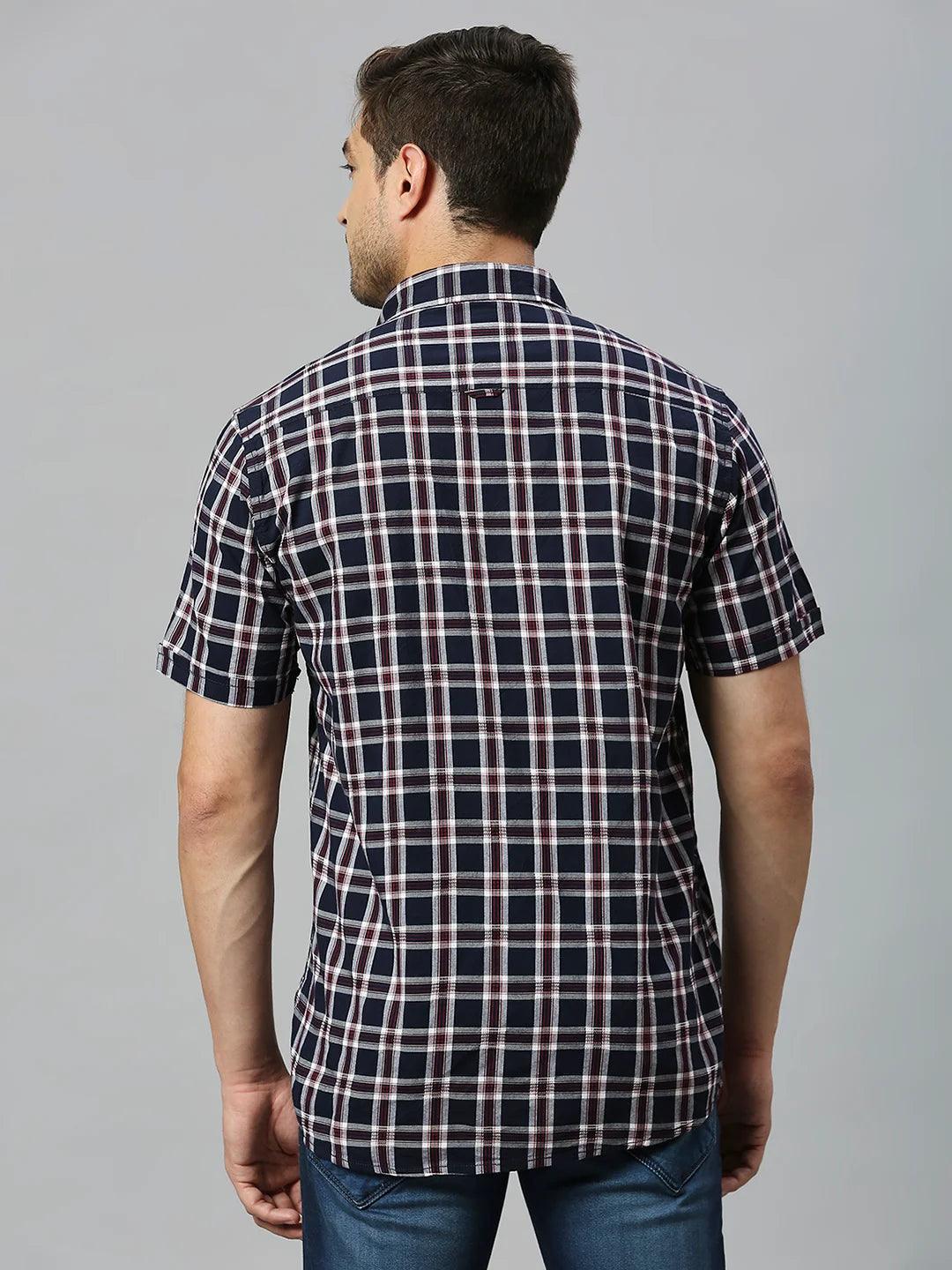 Navy Checkered Shirt