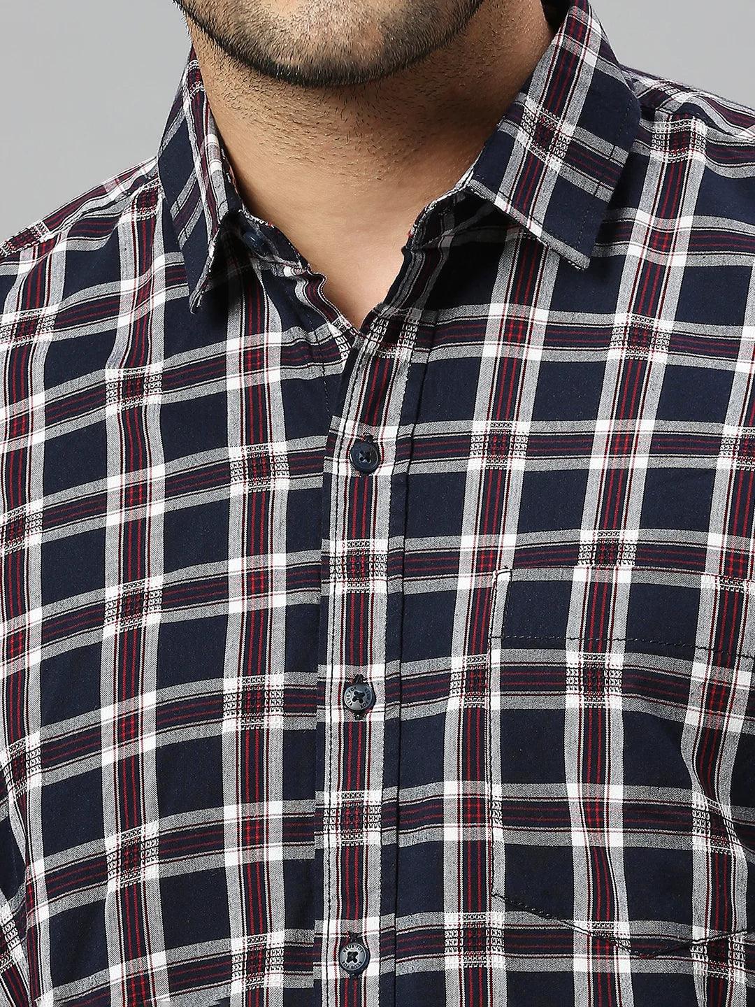 Navy Checkered Shirt